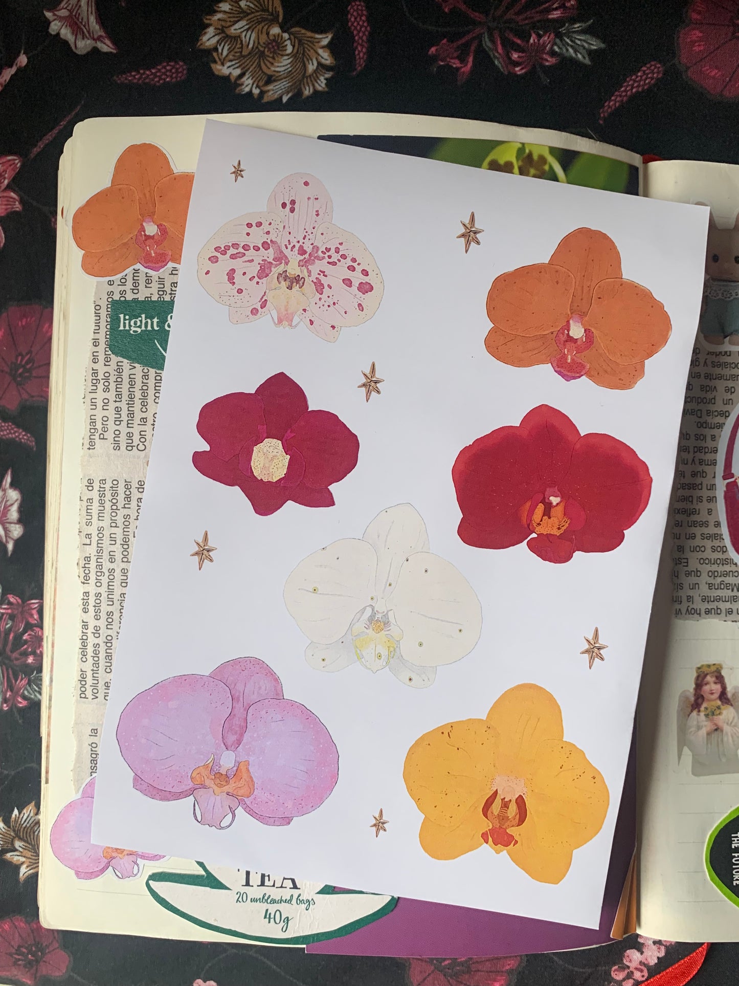 Orchids sticker sheet